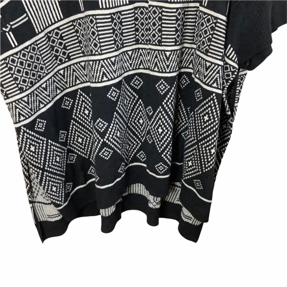 H&M Western Sweater Poncho Womens XS/S Oversized Gray Tunic Pullover Wool Blend - Picture 4 of 7